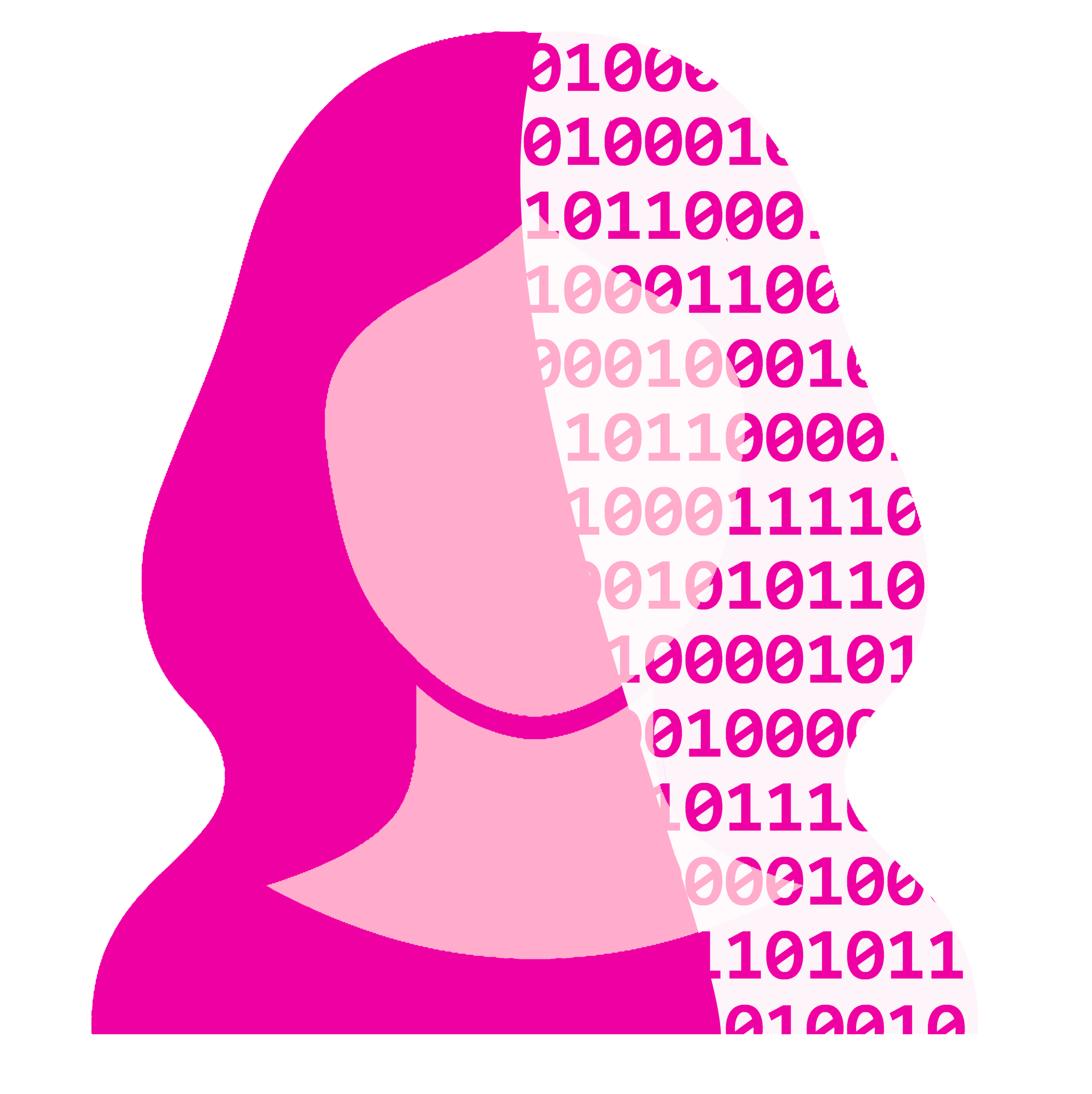 Logo girlbo(t)s_s: Ein grüner Roboter mit pinker Krone.